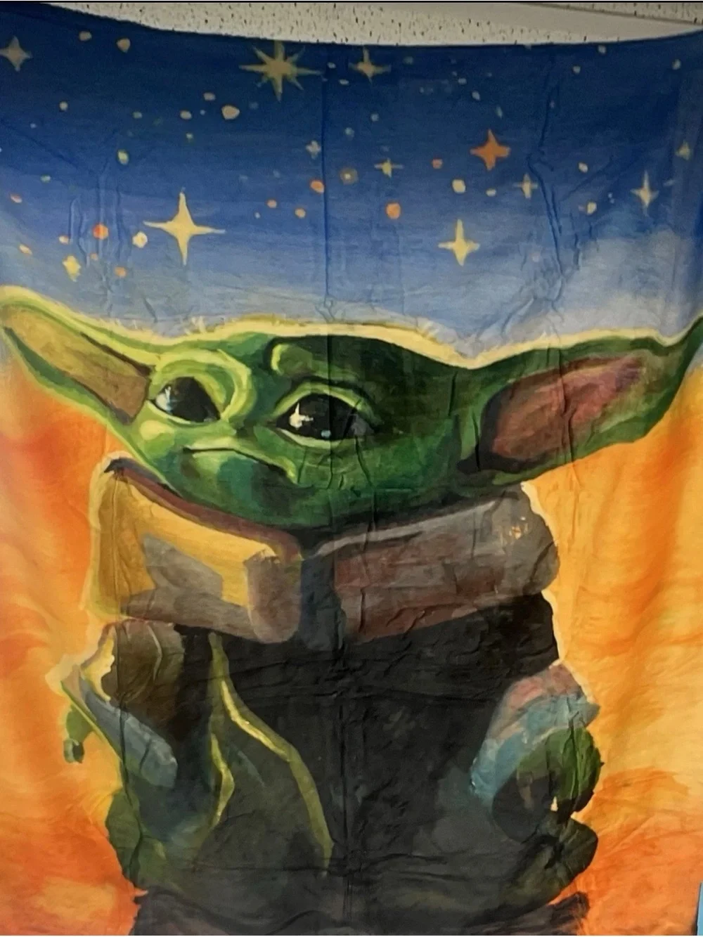 Star Wars Mandalorian Grogu The Child Soft Fleece Blanket  Grogu Sunset 30”x40”